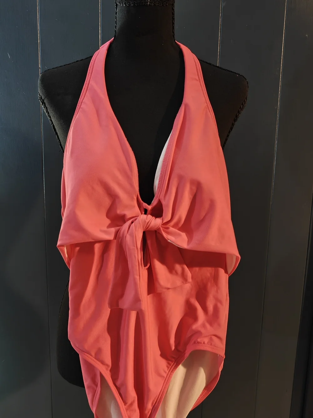 Vince Camuto  Halter One-Piece Swimsuit with Front Tie